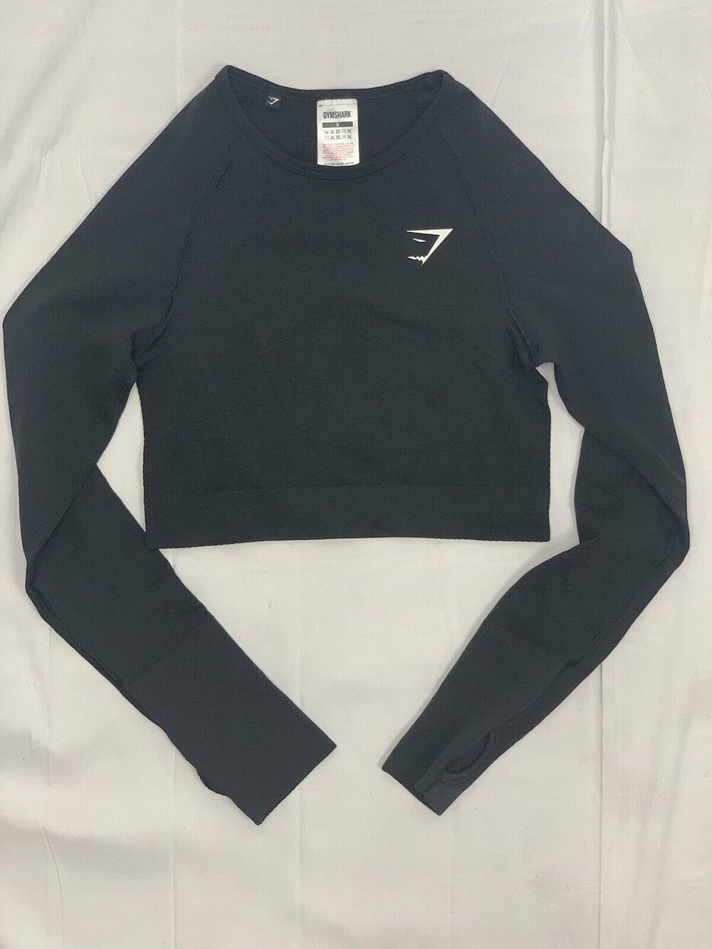Gymshark Women’s Dark Gray Vital Seamless 2.0 Crop Long Sleeve Training Shirt S